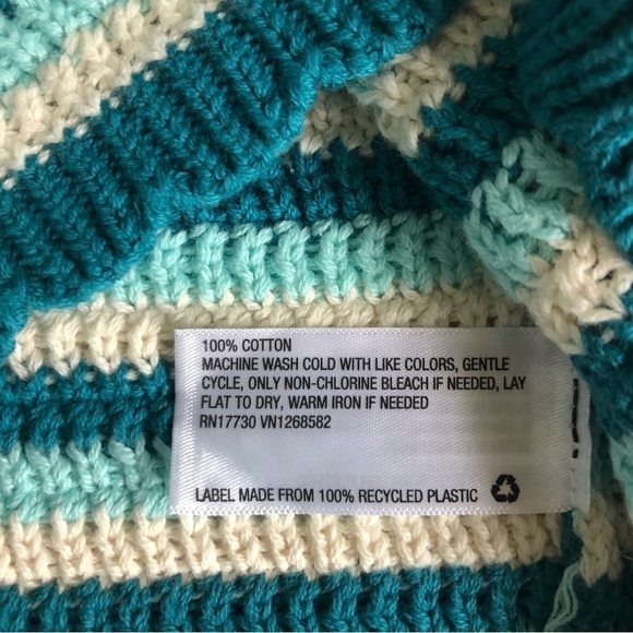 Wild Fable Juniors Stripe Scoop Neck Crochet Sweater Knit Cropped Tank Top Sz  L - Picture 14 of 14